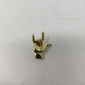 Gold Tone American Sign Language ASL I Love You Lapel Pin